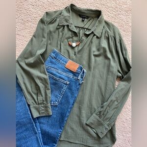 Banana Republic Olive Green Blouse